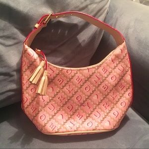 Dooney & Bourke Pink and Tan Hobo Shoulder Bag